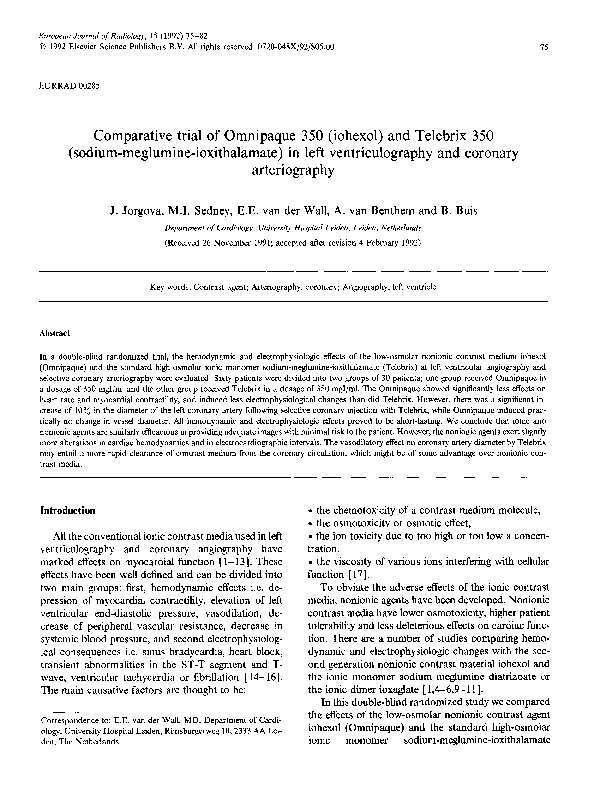 (PDF) Comparative trial of Omnipaque 350 (iohexol) and Telebrix 350 ...