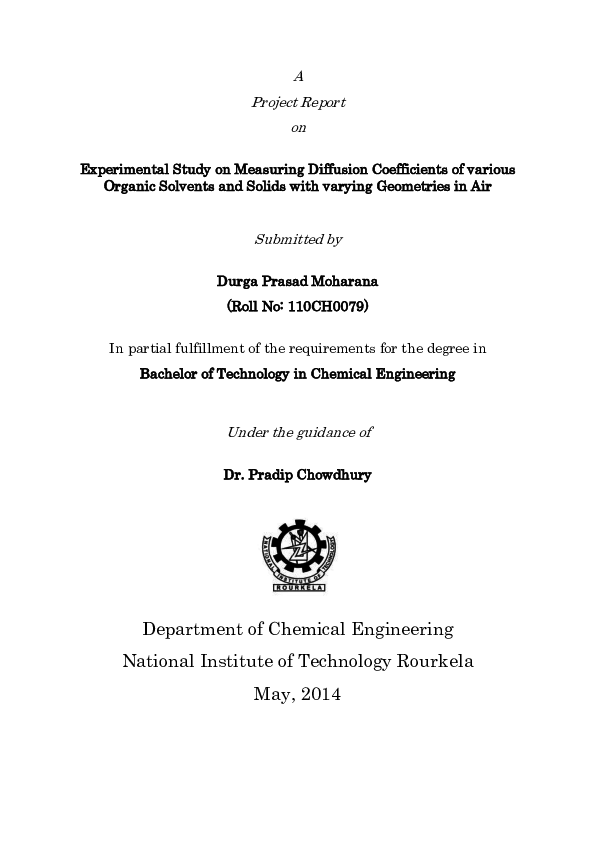 (PDF) A Project Report on Experimental Study on Measuring Diffusion ...