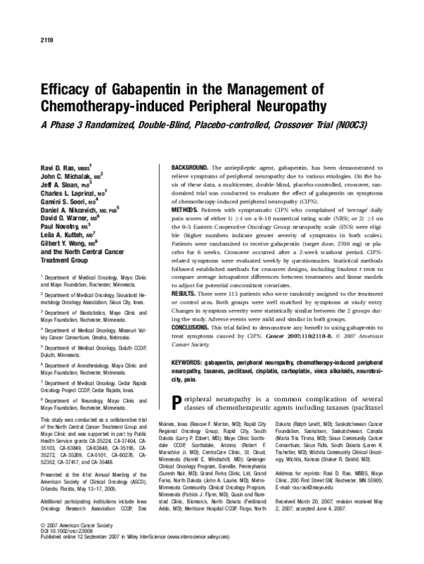gabapentin for peripheral neuropathy