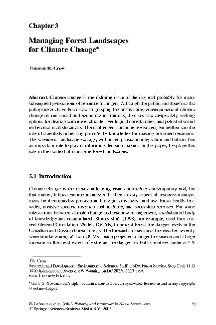 (PDF) Managing Forest Landscapes for Climate Change
