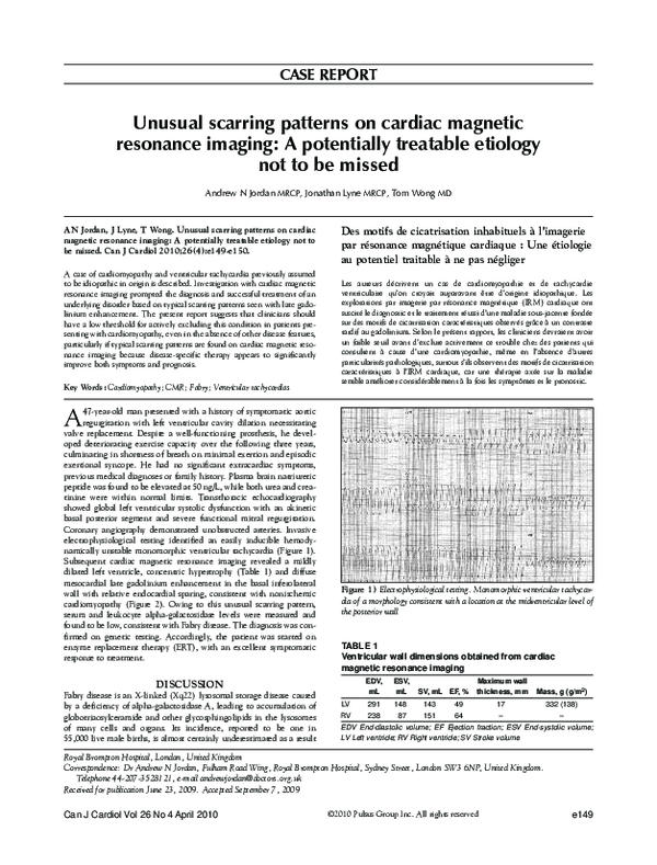 (PDF) Unusual scarring patterns on cardiac magnetic resonance imaging ...
