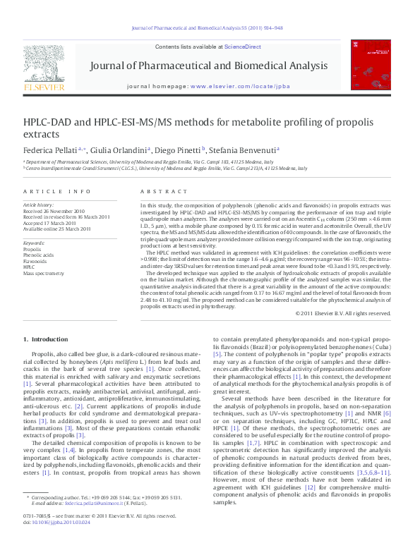 (PDF) HPLC-DAD and HPLC-ESI-MS/MS methods for metabolite profiling of ...