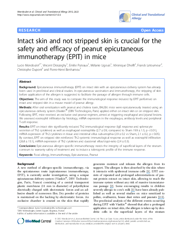 (PDF) Intact skin and not stripped skin is crucial for the safety and ...