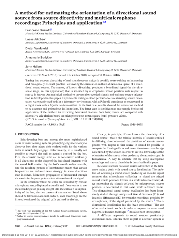 (PDF) A method for estimating the orientation of a directional sound ...