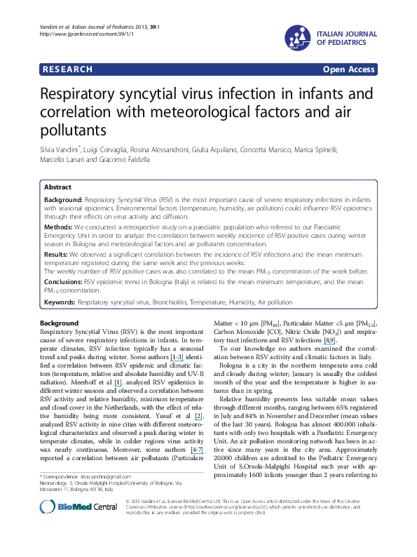 (PDF) Respiratory Syncytial Virus Infection in Infants Is Associated ...