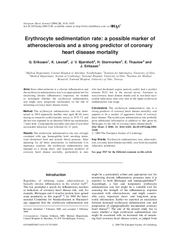 PDF Télécharger erythrocyte sedimentation rate pdf Gratuit PDF