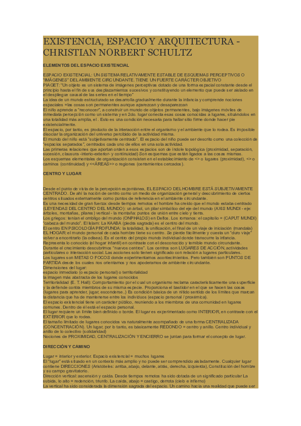 (DOC) EXISTENCIA, ESPACIO Y ARQUITECTURA -CHRISTIAN NORBERT SCHULTZ