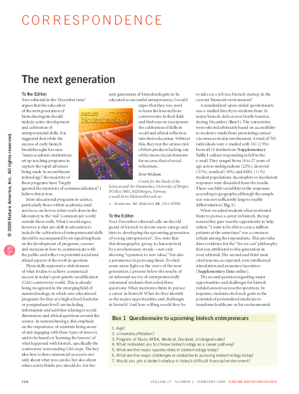 (PDF) The next generation