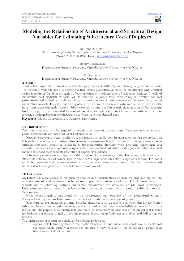 (PDF) Modeling the Relationship of Architectural and Structural Design ...