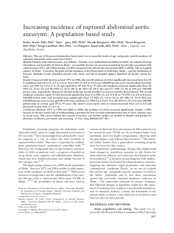 Aortic aneurysm repair life expectancy image