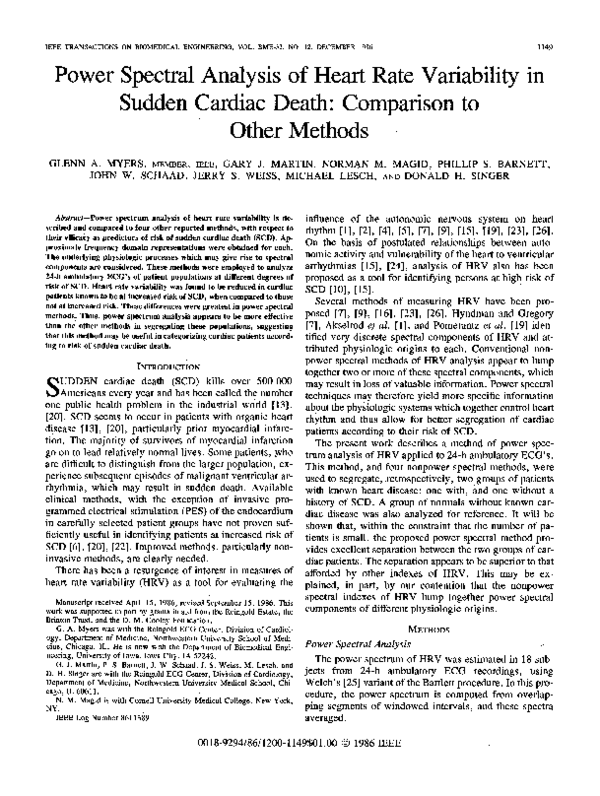 (PDF) Power Spectral Analysis of Heart Rate Varability in Sudden ...