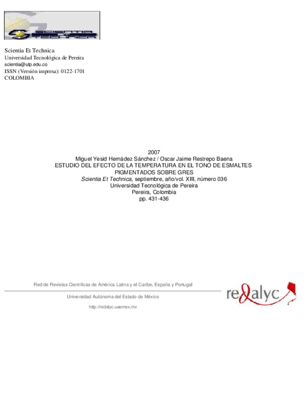 (PDF) ESTUDIO DEL EFECTO DE LA TEMPERATURA EN EL TONO DE ESMALTES