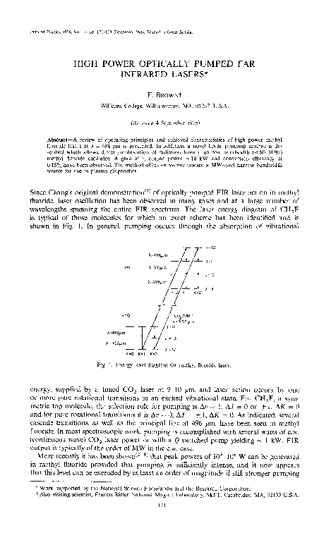 (PDF) High power optically pumped far infrared lasers