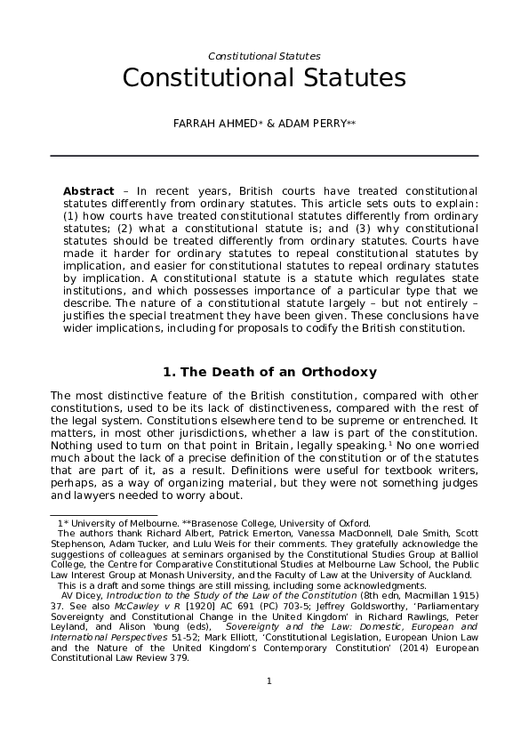 (DOC) Constitutional Statutes Farrah Ahmed Academia.edu