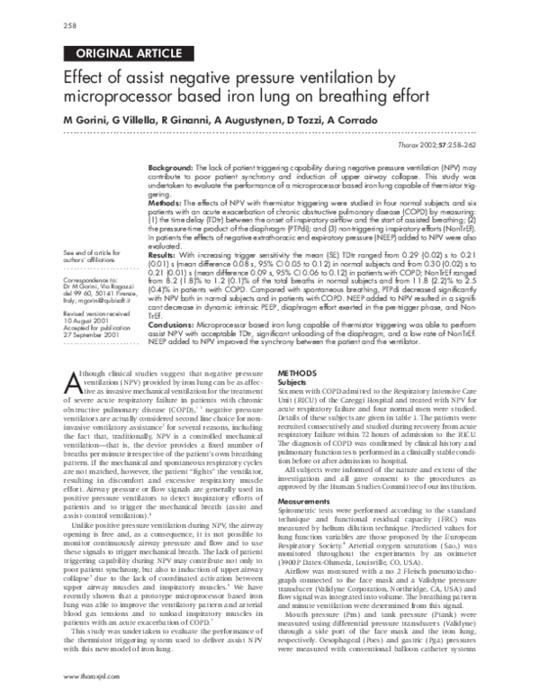 (PDF) Effect of assist negative pressure ventilation by microprocessor ...