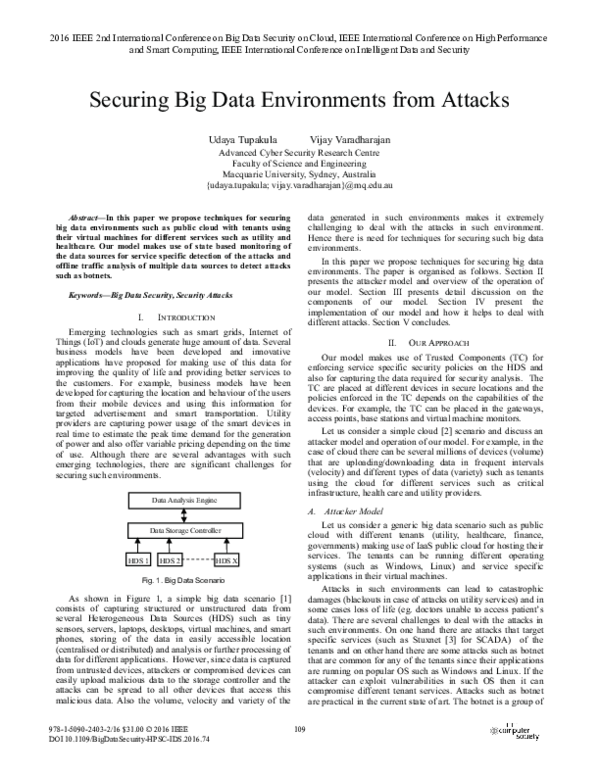 (PDF) Securing Big Data Environments from Attacks