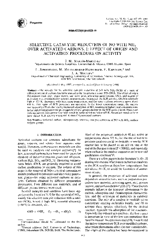 (PDF) Selective catalytic reduction of NO with NH 3 over manganese ...