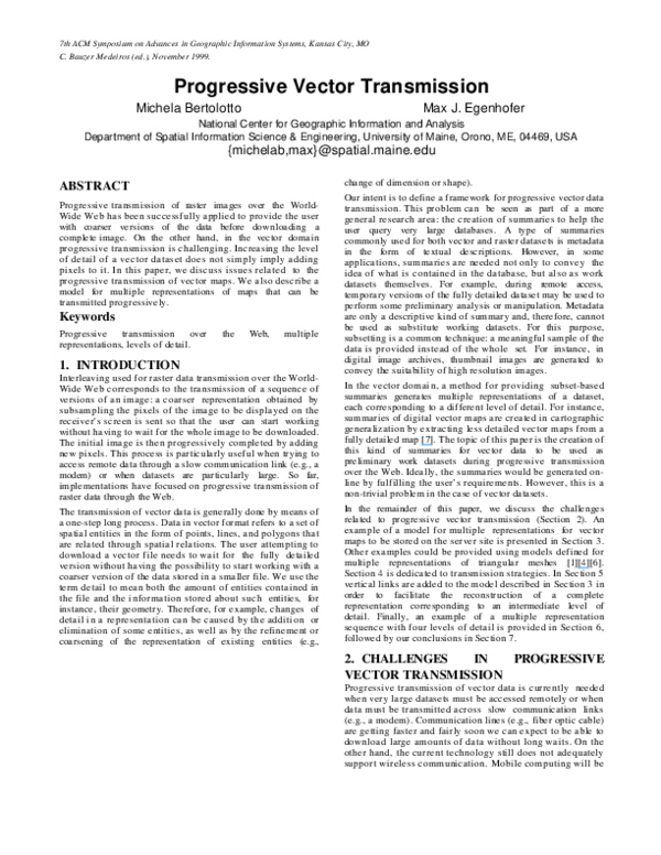 (PDF) Progressive vector transmission Max Egenhofer Academia.edu