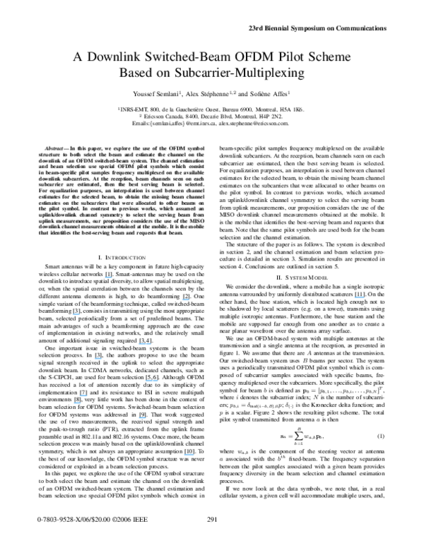 (PDF) A Downlink Switched-Beam OFDM Pilot Scheme Based on Subcarrier ...