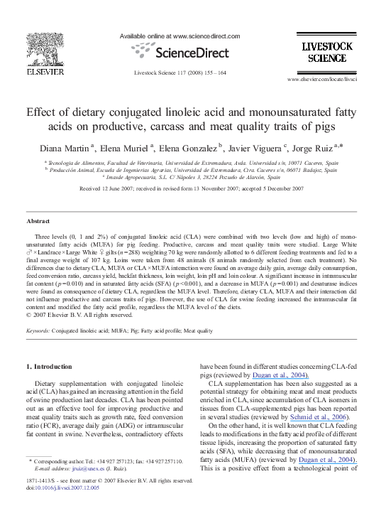 (PDF) Effect of dietary conjugated linoleic acid and selenized yeast on ...