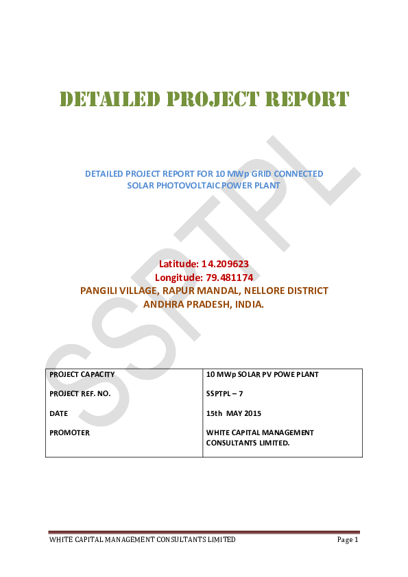 (PDF) WHITE CAPITAL MANAGEMENT CONSULTANTS LIMITED DETAILED PROJECT ...