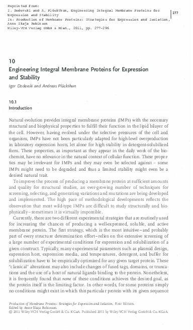Engineering integral membrane proteins for expression and stability ...
