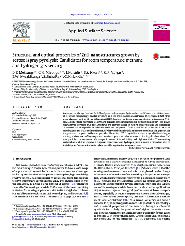 (PDF) Structural and optical properties of ZnO nanostructures grown on ...