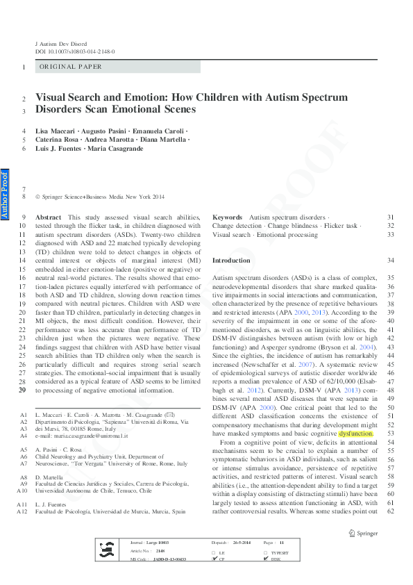 (PDF) Visual search and emotion: how children with autism spectrum ...