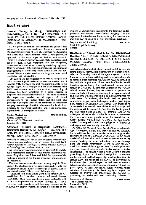 (PDF) Handbook of Animal Models for the Rheumatoid Diseases