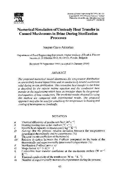 (PDF) Numerical simulation of unsteady heat transfer in canned ...