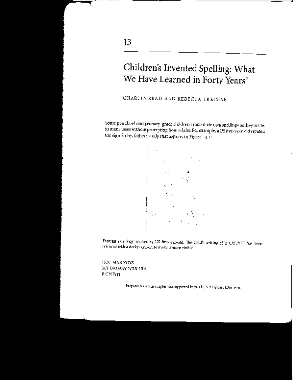 (PDF) Childrens invented spelling: What we have learned in forty years