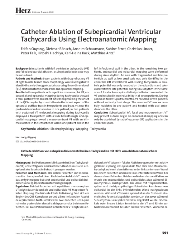 (PDF) Catheter Ablation of Subepicardial Ventricular Tachycardia Using ...