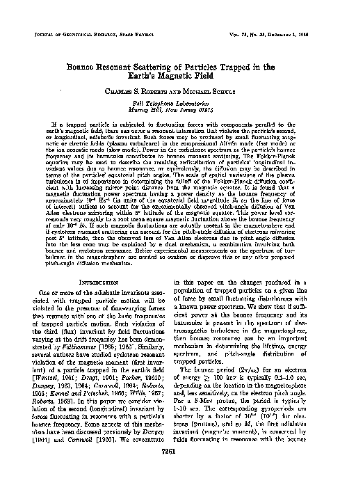 (PDF) Bounce Resonant Scattering of Particles Trapped in the Earth's ...