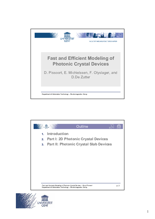 (PDF) Fast and efficient modeling of photonic crystal devices ...
