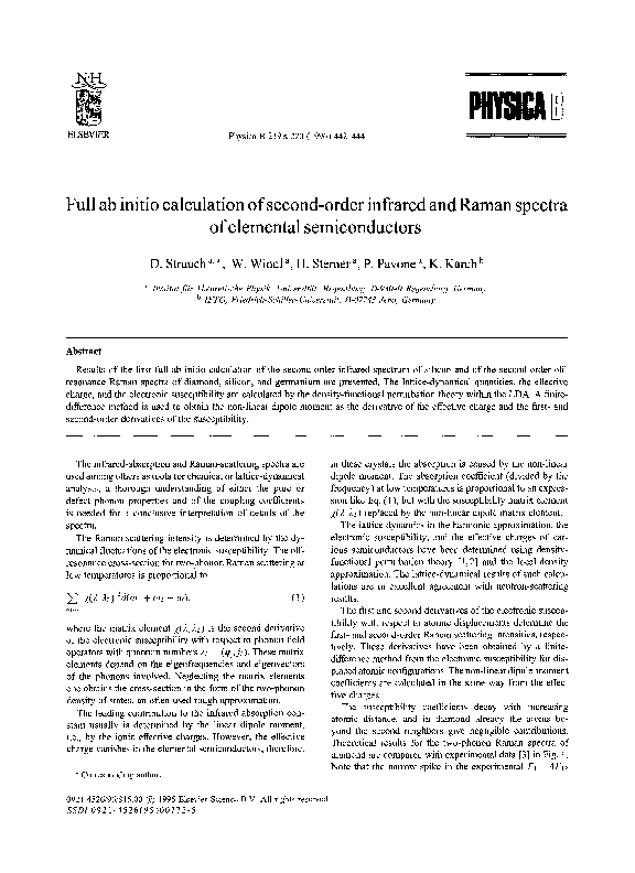 (PDF) Full ab initio calculation of second-order infrared and Raman ...