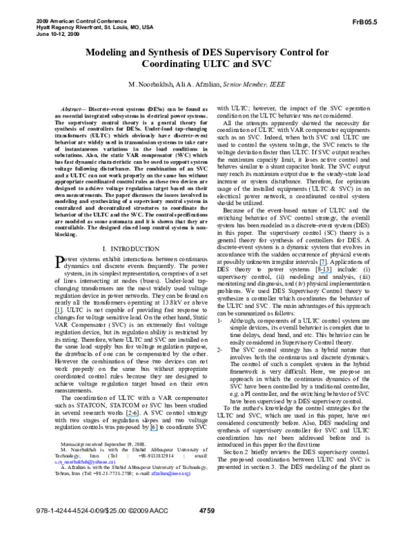 (PDF) Modeling and synthesis of DES supervisory control for ...