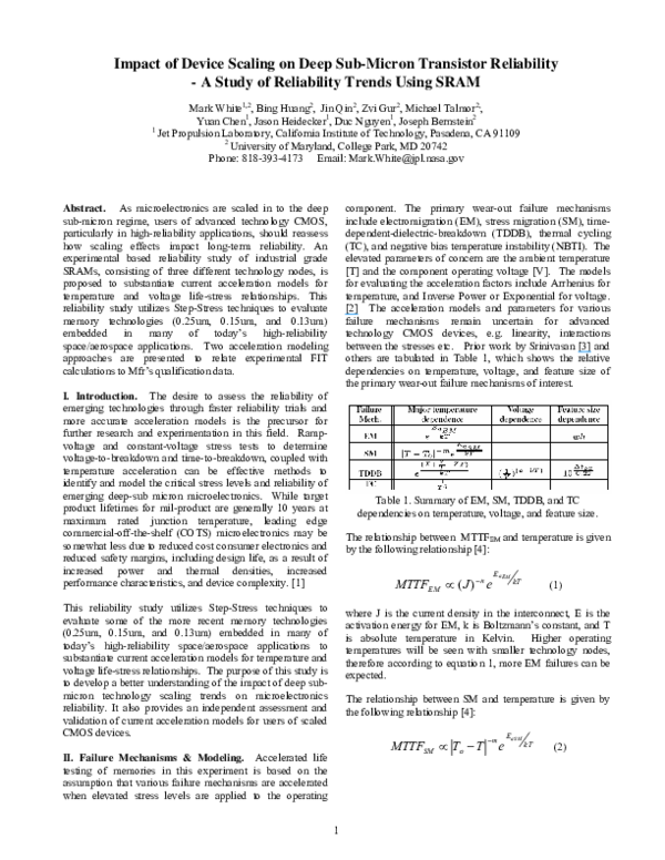 (PDF) Impact of device scaling on deep sub-micron transistor ...