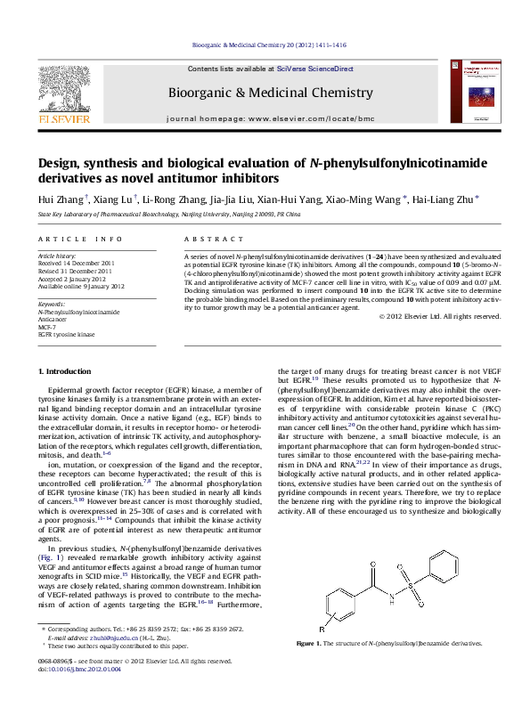 (PDF) Design, synthesis and biological evaluation of some novel 3 ...