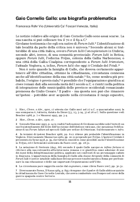 (PDF) Gaio Cornelio Gallo una biografia problematica, in E.M. Ciampini
