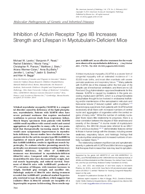 (PDF) Inhibition of Activin Receptor Type IIB Increases Strength and ...