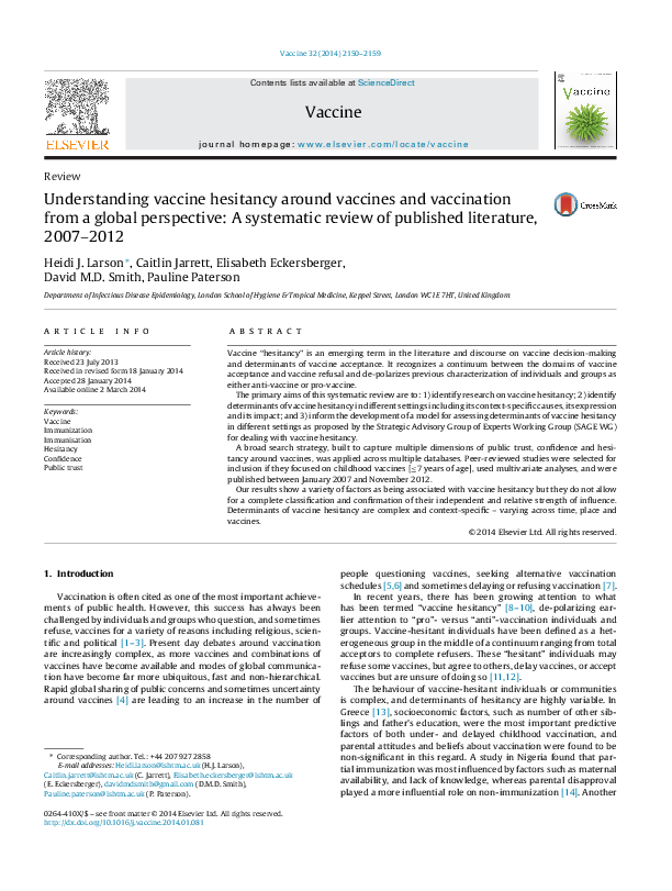 Review of literature on immunization in india image