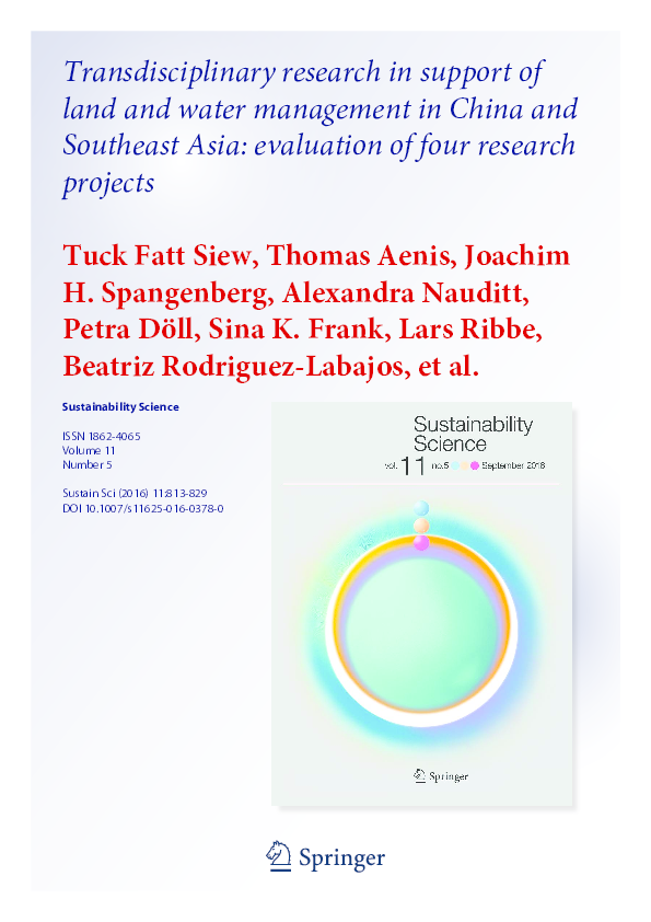 (PDF) Transdisciplinary research in support of land and water ...