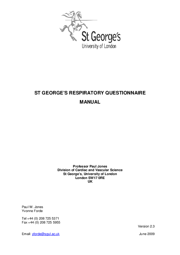 (PDF) The St Respiratory Questionnaire St Academia.edu