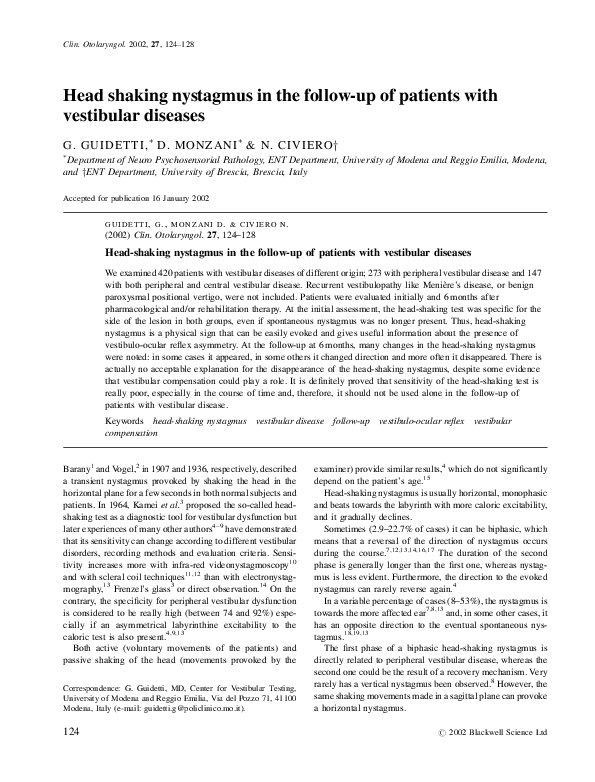 (PDF) The head shaking nystagmus Anupam Mishra Academia.edu