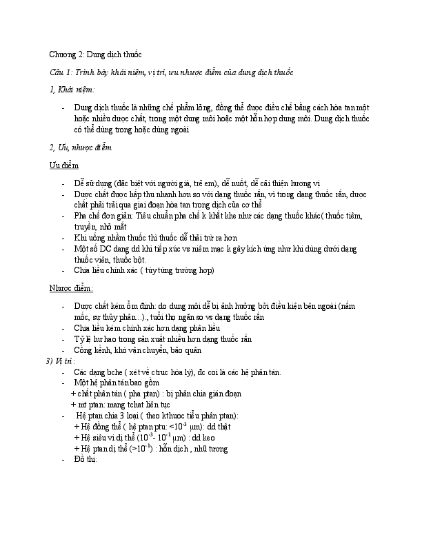 First page of “Chương 2: Dung dịch thuốc”