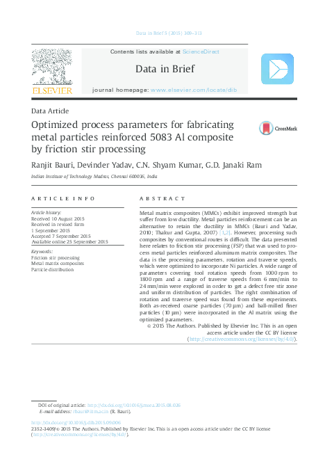 (PDF) Optimized process parameters for fabricating metal particles ...