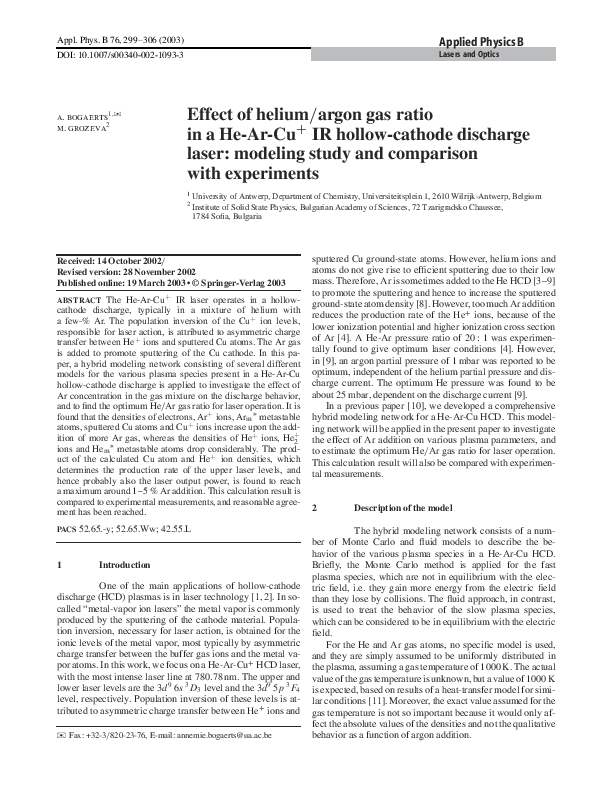 (PDF) Effect of helium/argon gas ratio in a He-Ar-Cu + IR hollow ...
