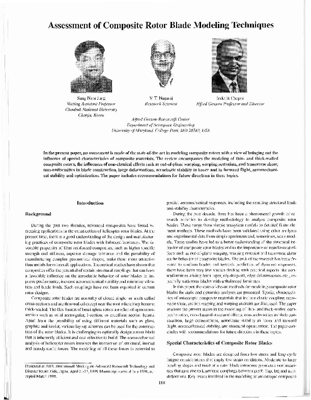 (PDF) Assessment of Composite Rotor Blade Modeling Techniques
