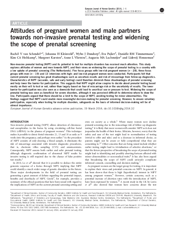 (PDF) Attitudes of pregnant women and male partners towards non ...