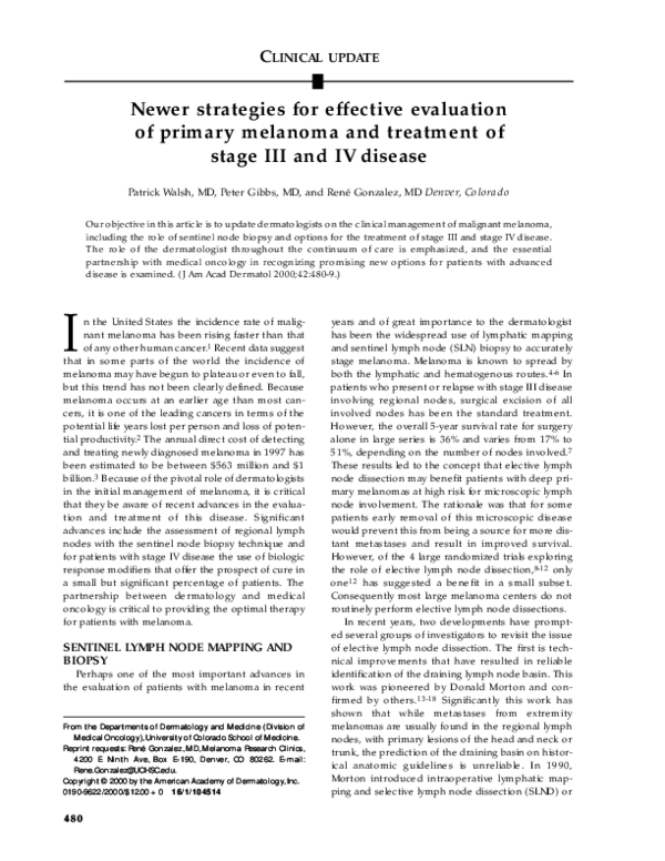 (PDF) Newer strategies for effective evaluation of primary melanoma and ...